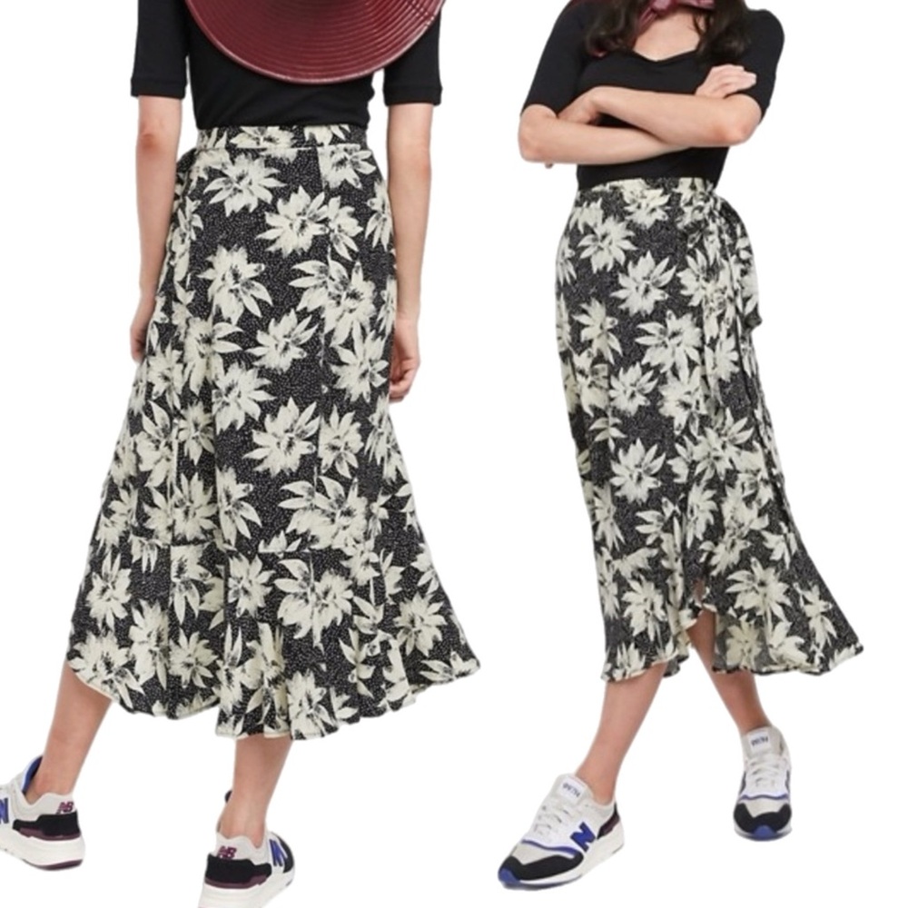 Whistles Starburst Floral Wrap Skirt NWT